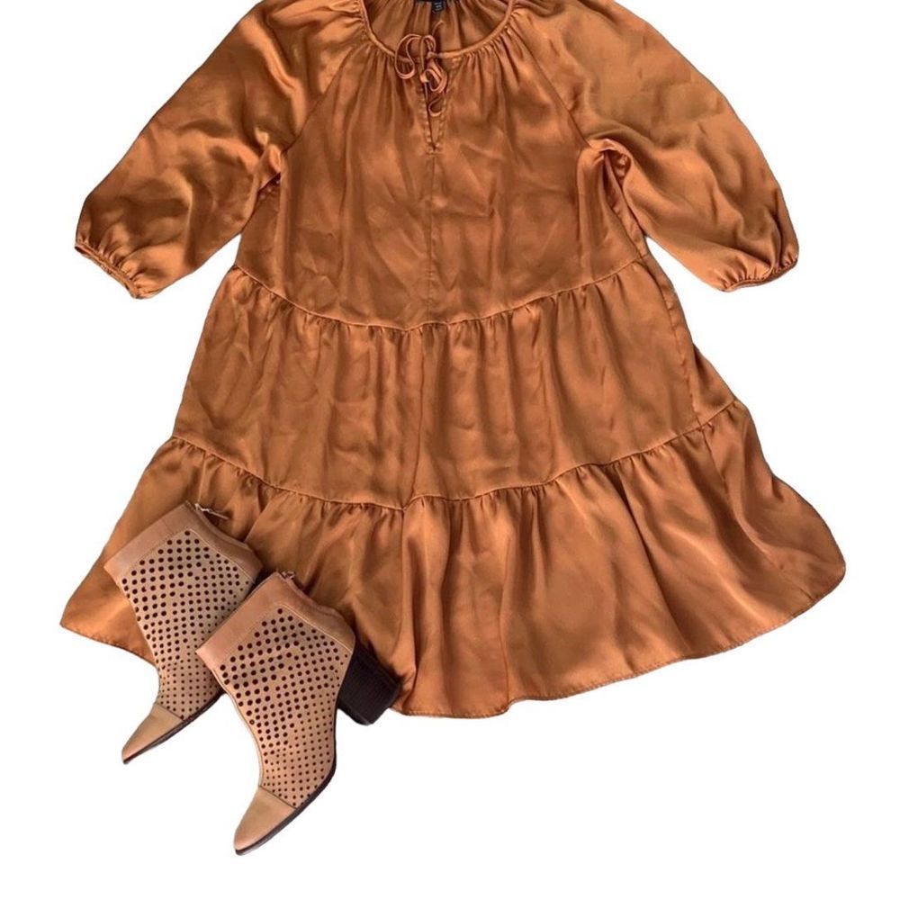 Banana Republic Satin Tiered Swing Boho Babydoll Dress Size S. You can rock this